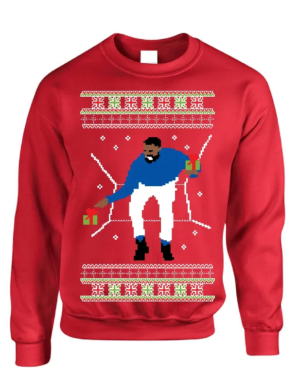 Adult Crewneck 1-800 Hotline Bling Ugly Christmas Sweater Zippered Front Buttoned Front Snap Front