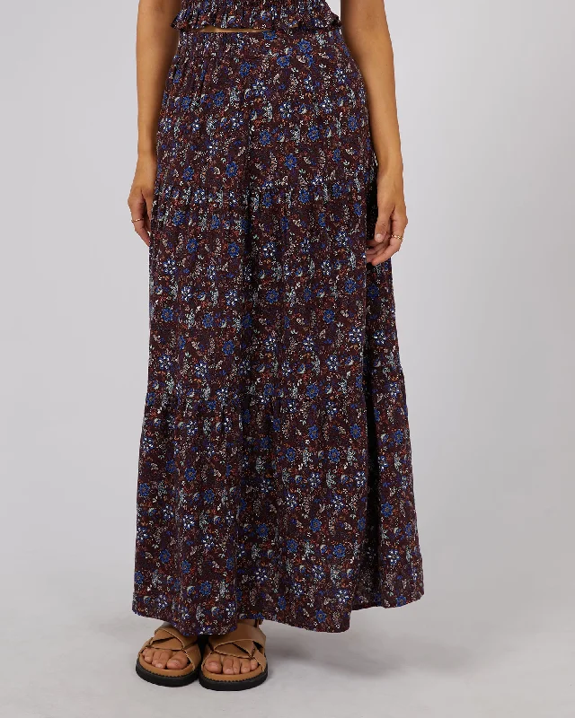 All About Eve Millie Floral Maxi Skirt Multi chiffon skirt airy