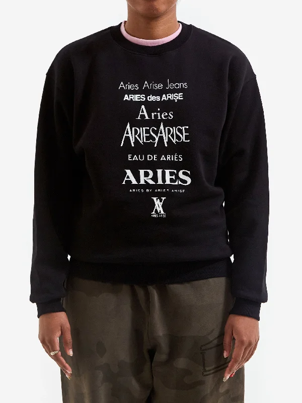 Aries Perfume Sweater - Black Welt Pockets Slit Pockets Flap Pockets