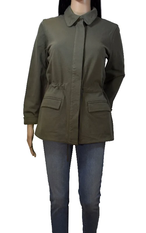 James Perse Argn Army Green Lightweight Jacket Tailored Jacket Straight Jacket A-Line Jacket