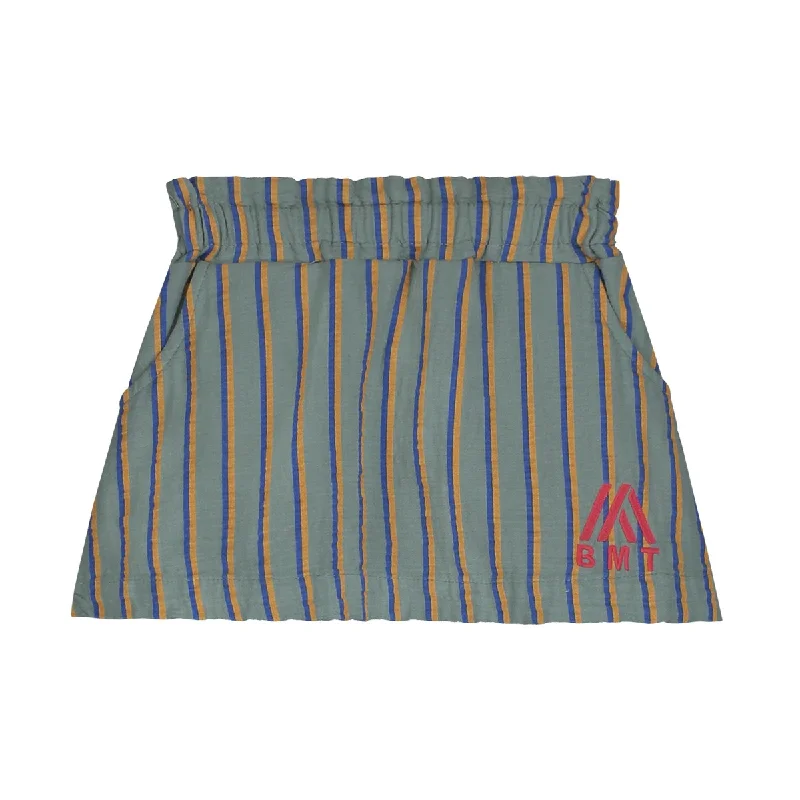 Bonmot Good Night Vertical Stripes Skirt silk skirt lustrous