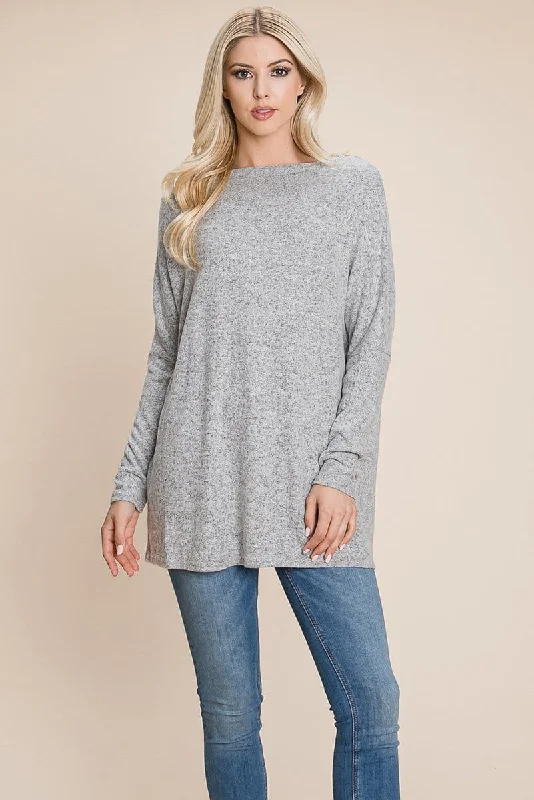 Casual Dolman Pullover Sweater Loose Fit Knit Top Long Sweater Short Sweater Cropped Sweater