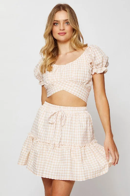 Check Ginghamâ Mini Skater Skirt summer skirt style