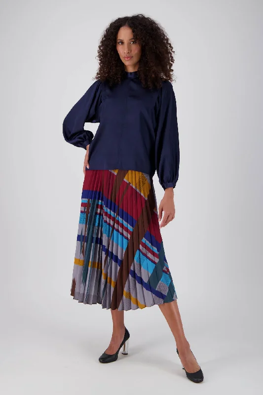 Crossroads Pleated Skirt Primary linen skirt breathable