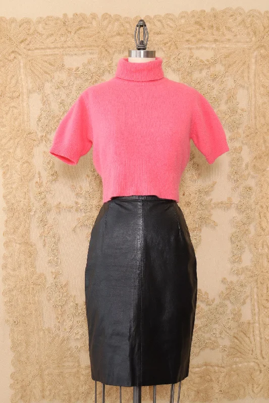 Ebony Leather Pencil Skirt XS leather skirt refined