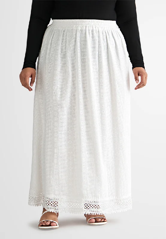 Betsy Eyelet Flare Skirt wool skirt sturdy