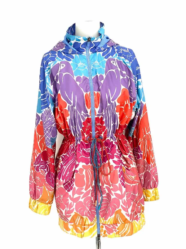 Farm Rio Women's Multi-Color Windbreaker Tropical Size S Jacket Herringbone Jacket Houndstooth Jacket Plaid Jacket Farm Rio Women's Multi-Color Windbreaker Tropical Size S Jacket Herringbone Jacket Houndstooth Jacket Plaid Jacket