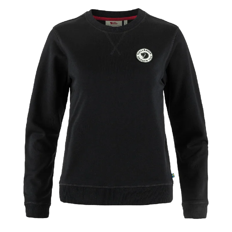 Fjallraven Womens 1960 Logo Badge Sweater Black Fitted Slim Tailored