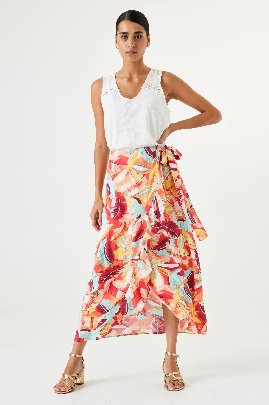 Garcia Wrap Skirt - Papaya denim skirt stylish