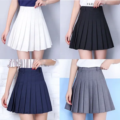 High waist A-line skirt YV463 satin skirt smooth