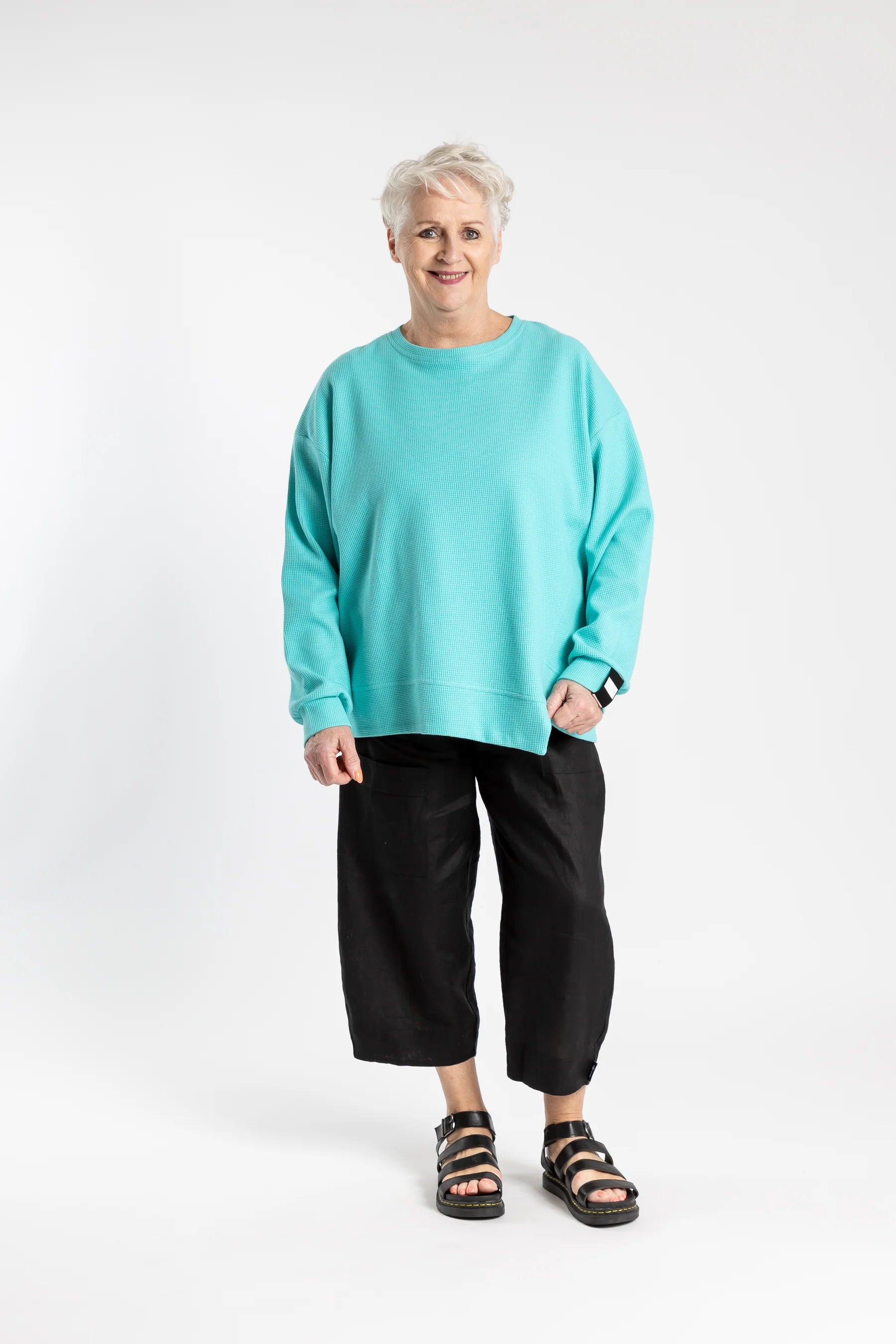 JELLICOE EFFORTLESS SWEATER - MINT Cashmere Blend Cotton Blend Poly Blend