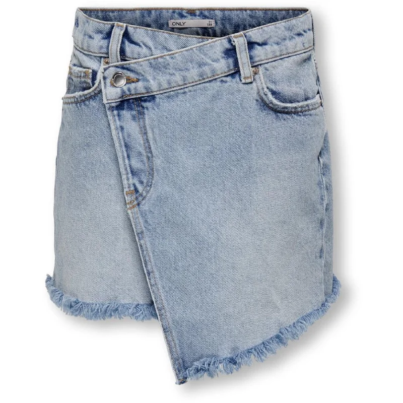 kids ONLY Light Blue Denim Kat Uneaven Closure Denim Skirt floral skirt print