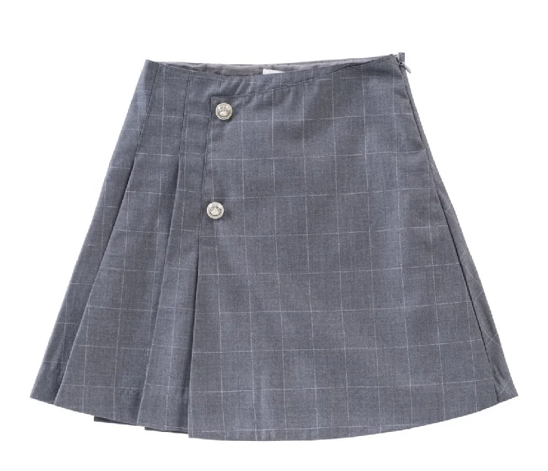 Kipp Grey Wrap Skirt corduroy skirt cozy