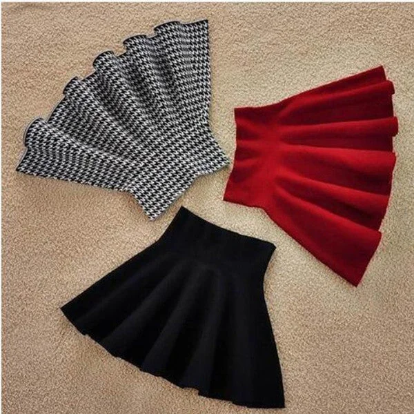 Knitted high waist pleated skirt YV40430 athletic skirt fit