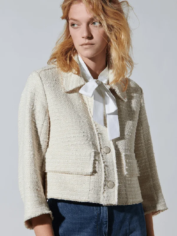 Luisa Cerano Tweed Jacket 478292 3490 1087 Knit Fabric Woven Fabric Fleece Fabric
