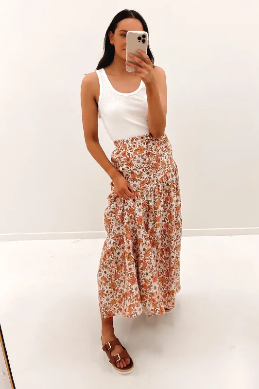 Maisie Floral Maxi Skirt Print corduroy skirt durable