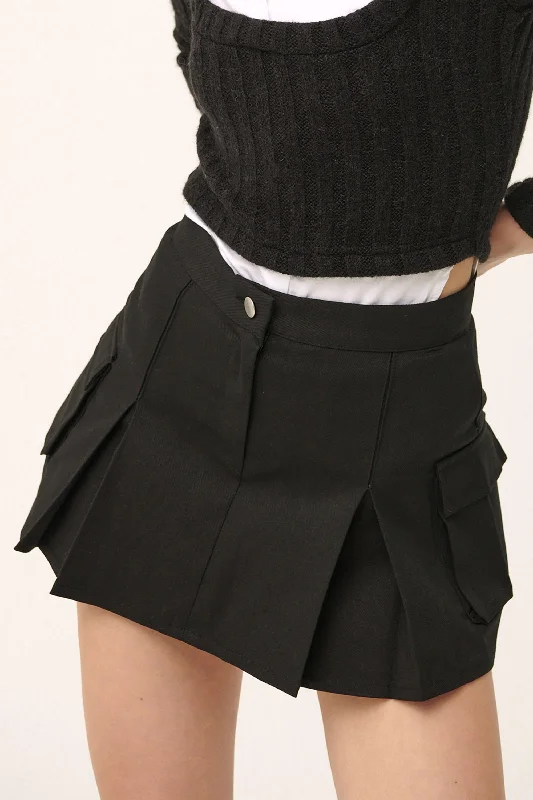 Mia Cargo Mini Skort flowy skirt hem