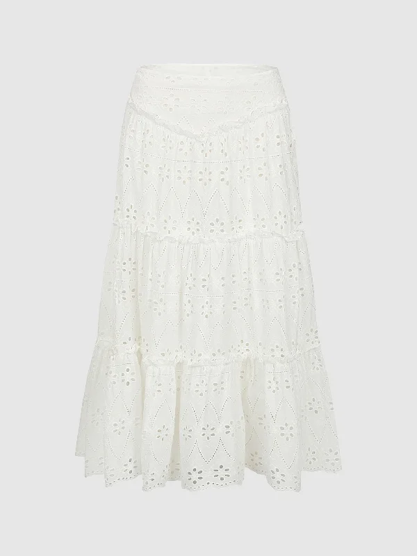 Midi A-Line Skirt chiffon skirt delicate