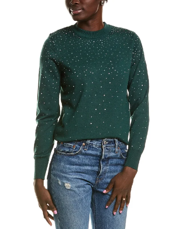 Nanette Nanette Lepore Embellished Sweater Spandex Rayon Corduroy