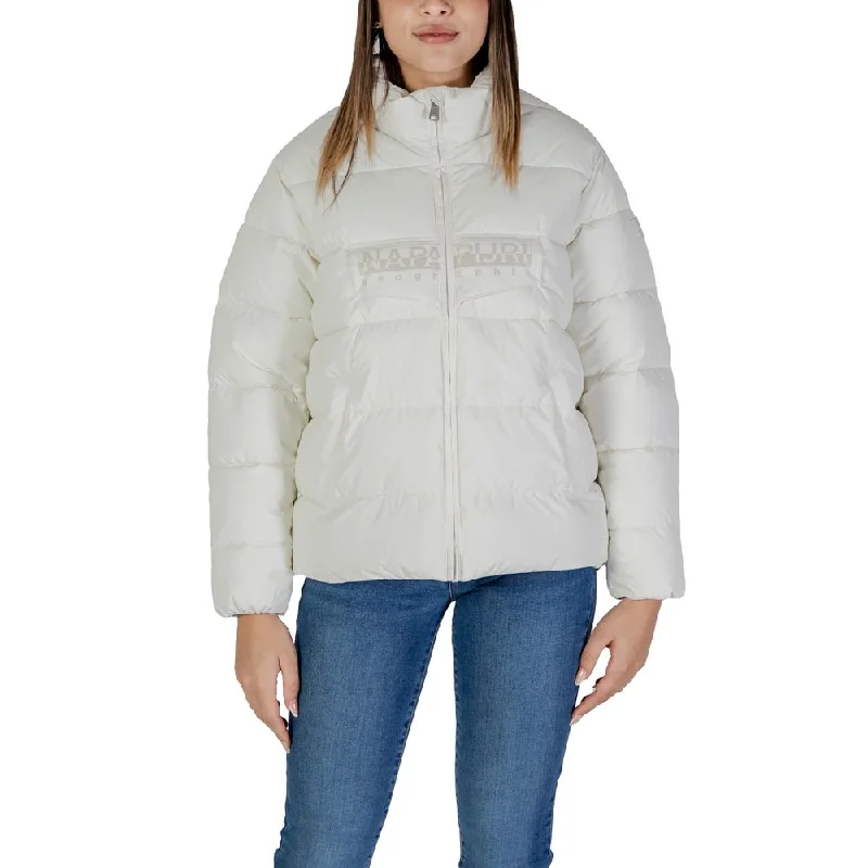 Napapijri White Polyester Jackets & Coat Insulated Jacket Fitted Jacket Loose Jacket Napapijri White Polyester Jackets & Coat Insulated Jacket Fitted Jacket Loose Jacket