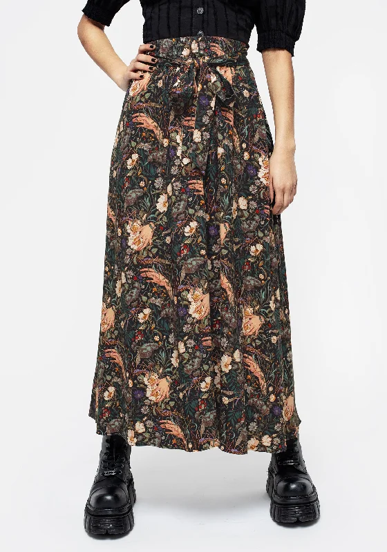 Ophelia Viscose Tie Waist Midaxi Skirt wool skirt thick