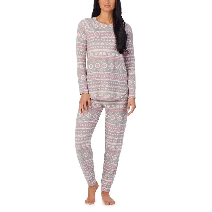 PJ Set With Jogger Pant Sweater Knit Cashmere Blend Cotton Blend Poly Blend