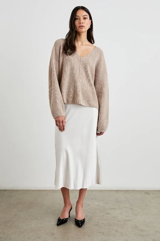 Rails Hollyn Sweater / Heather Oatmeal Terry Blend Velvet Blend Canvas Blend