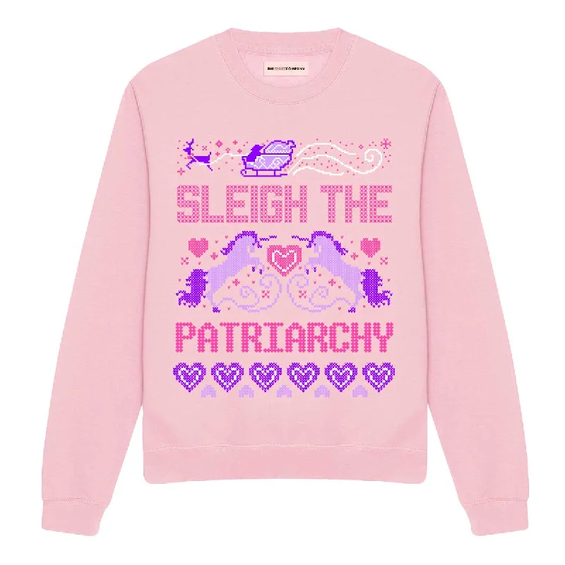 Sleigh The Patriarchy - Ugly Christmas Jumper Chenille Fabric Brocade Fabric Lace Fabric