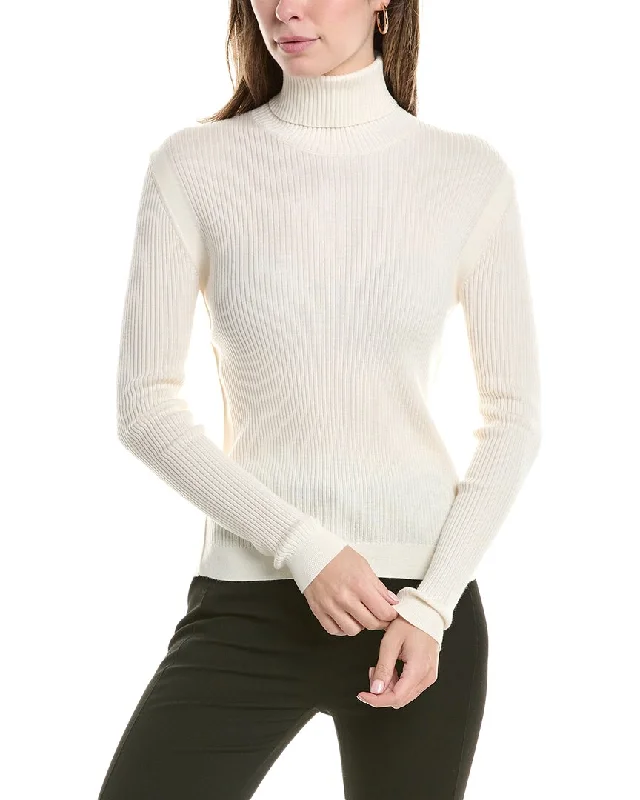 St. John Wool & Silk-Blend Turtleneck Sweater Satin Fabric Silk Fabric Chiffon Fabric