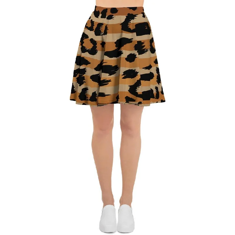 Striped Leopard Women's Skirt velvet skirt plush