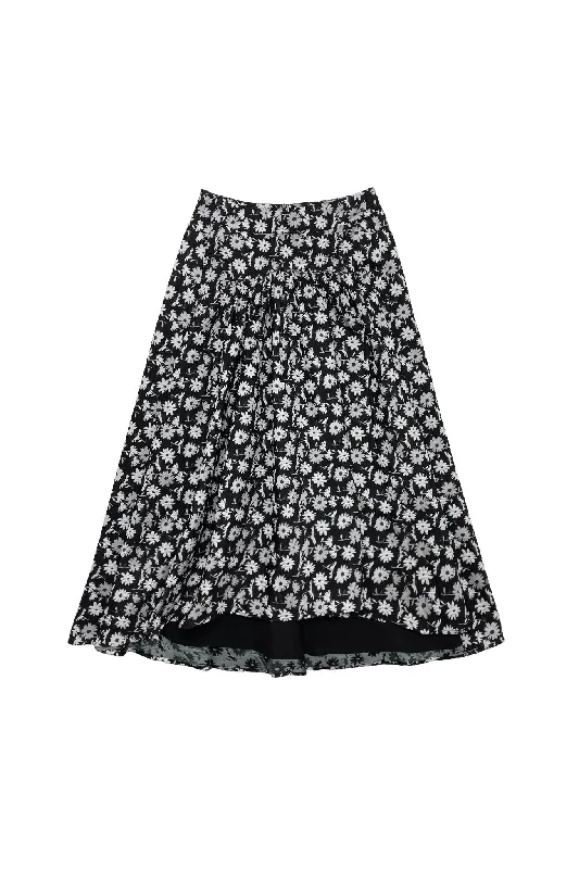 Zaikamoya White Flower Gretchen Skirt wool skirt warm